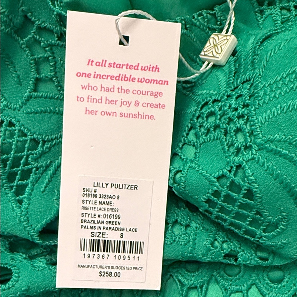 Green Lace Spaghetti-Strap Dress - Picture 3 of 4